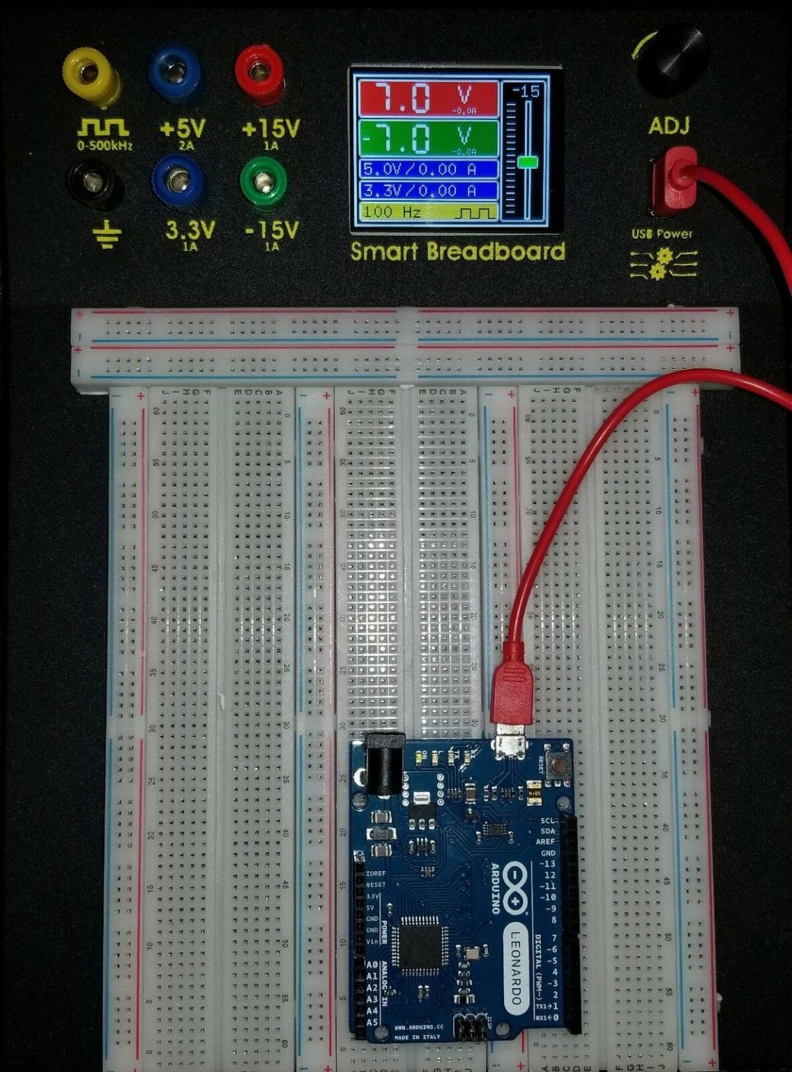 Powered Solderless Breadboard with Touch Screen, Volt and Current Meter