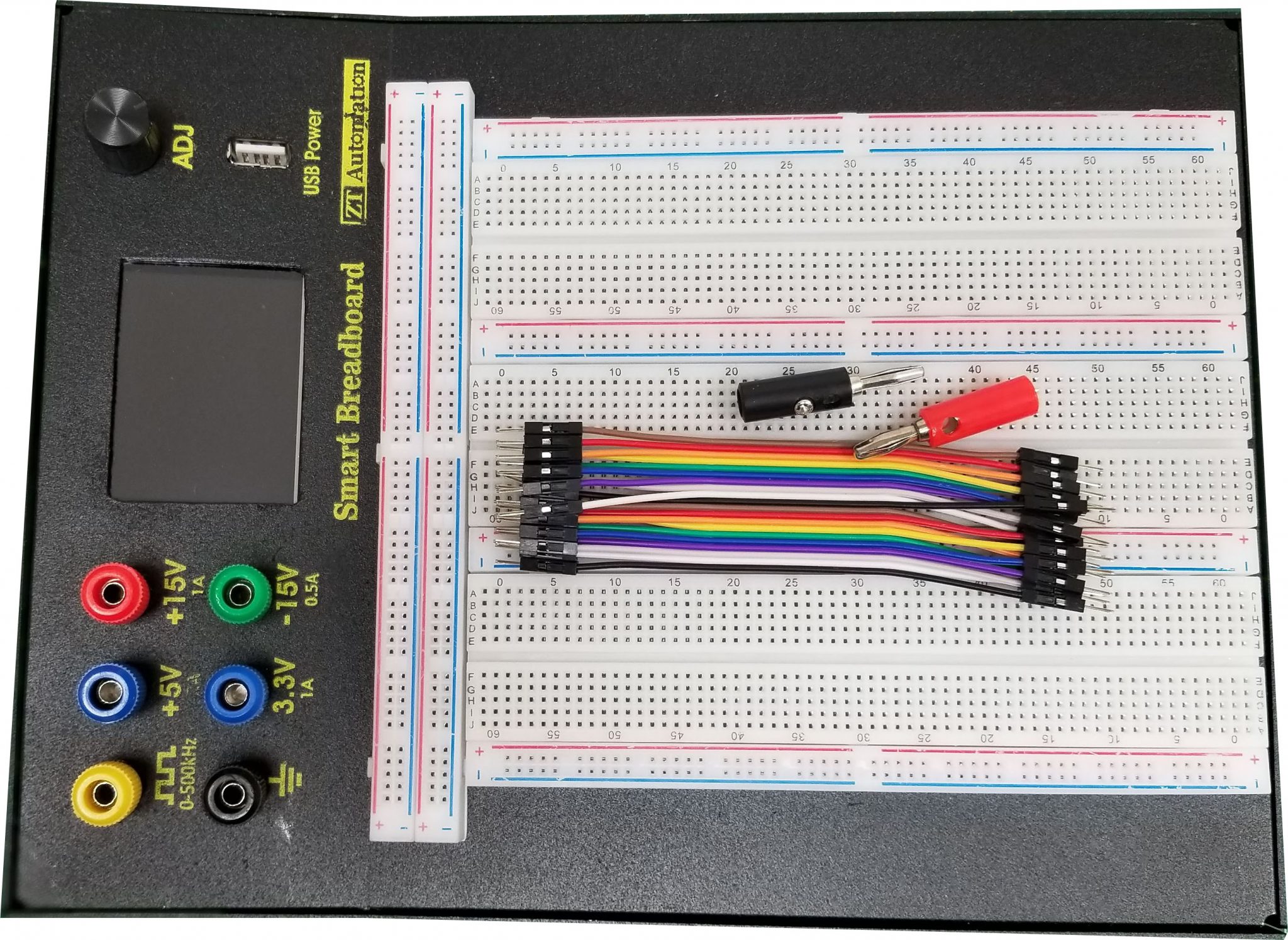 Powered Solderless Breadboard with Touch Screen, Volt and Current Meter
